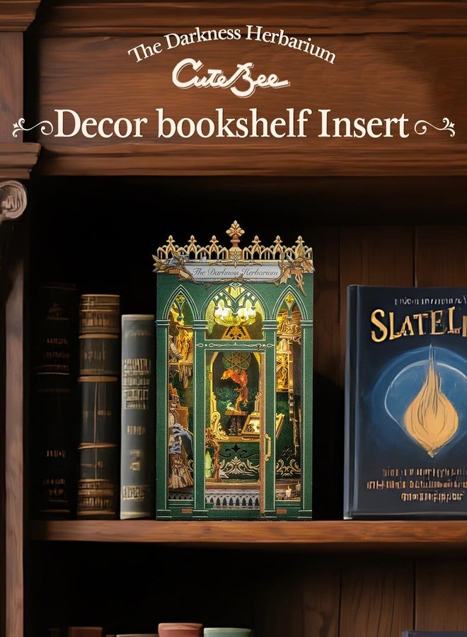 كيوت بي مجموعة ركن الكتب من كيوتبي - مجموعة بيت الدمى السحري المصغر للكبار، ديكور ركن الكتب، أحجية خشبية ثلاثية الأبعاد، هدايا للعائلة والأصدقاء (مجموعة الأعشاب المظلمة) - Image 3